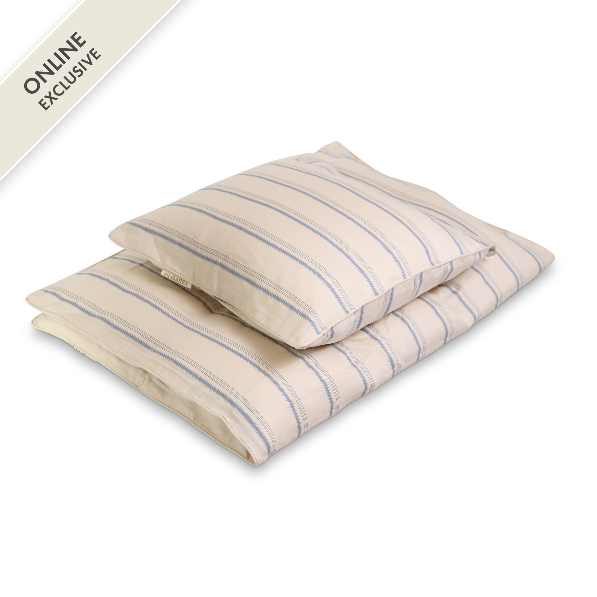 Baby sengetøj GOTS (70x100 cm) - Balance stripes Blue mix