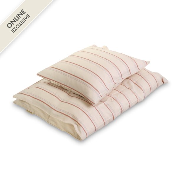Baby sengetøj GOTS (70x100 cm) - Balance stripes Rose mix
