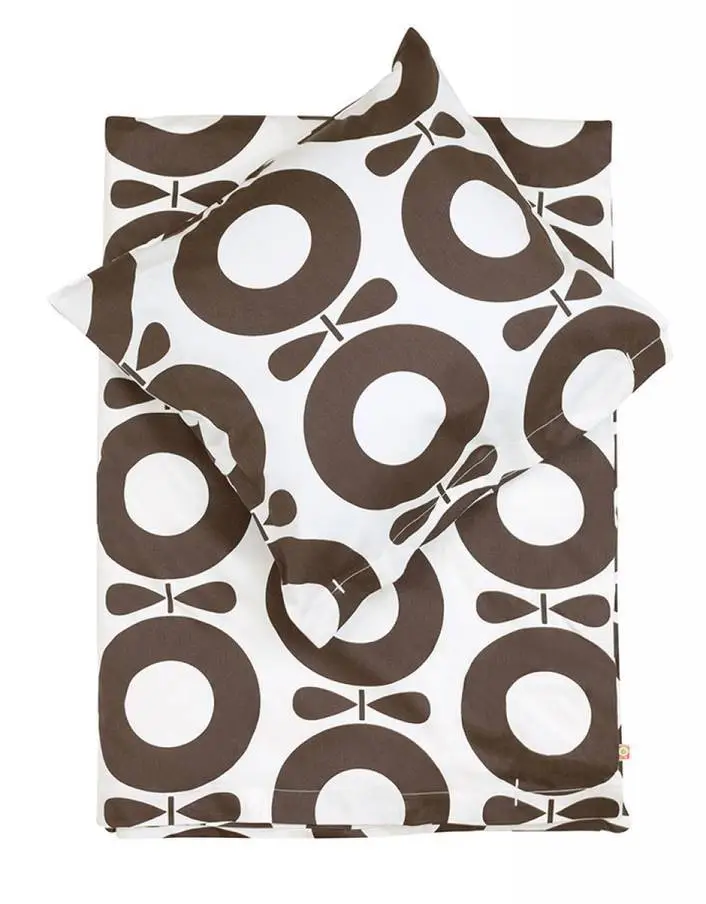 Baby sengetøj brun og hvid 70x100