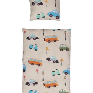 Baby sengetøj med biler - 70x100 cm - OEKO-TEX® Certificeret - 100% Bomulds sengesæt