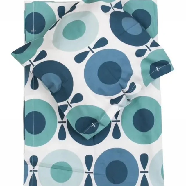 Baby sengetøj med turkis giga æbler