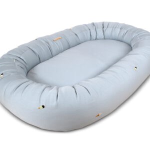 Babynest 2. generation broderet Cool Summer design Pearl Blue