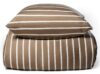 Bambus dobbelt sengetøj - 100% Naturligt bambus - 200x200 cm - Stribet beige - Satinvævet dobbelt sengesæt