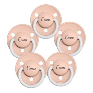 Bibs De Lux Night, Str. 1 (0-6 Mdr.) , Rund - Latex, Sutter Med Navn , 5-pak