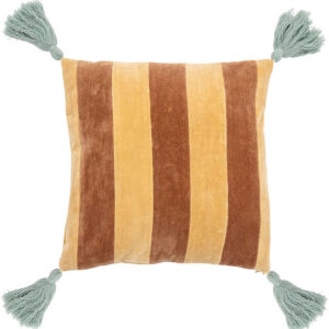 Bloomingville Mini Pude - 40x40 cm - Hei - Brun m. Striber