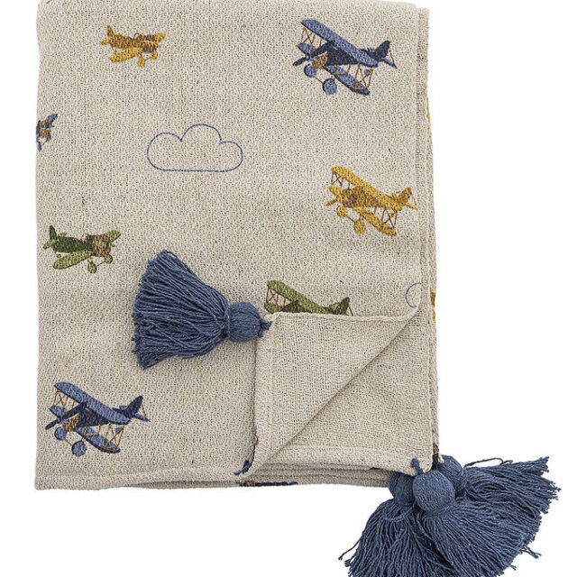 Bloomingville Mini Tæppe - 160x130 cm - Plane Plaid - Nature