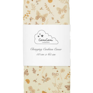 Cam Cam Puslepudebetræk - 50x65 cm - Beige m. Blade/Sommerfugle