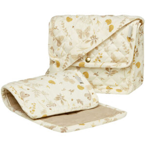 Cam Cam Pusletaske til Dukker - Beige m. Blade/Sommerfugle