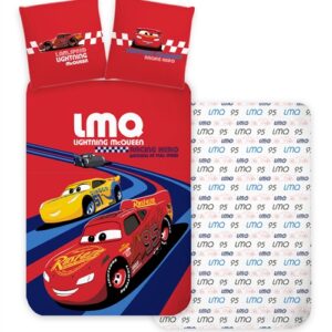 Cars sengetøj - 100x140 cm - Junior sengesæt med Lynet McQueen - Vendbart motiv - 100% bomulds sengelinned