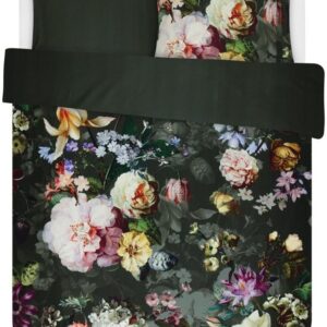 Dobbeltdyne sengetøj 200x200 cm - Fleur Green - Vendbar sengesæt - 100% bomuldssatin - Essenza sengetøj