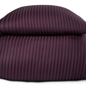 Dobbeltdyne sengetøj 200x200 cm - Lilla stribet sengetøj - 100% Bomuldssatin - Borg Living sengesæt