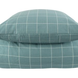 Dobbeltdyne sengetøj 200x220 cm - Dusty Green Check - Bæk og bølge sengesæt - Borg Living