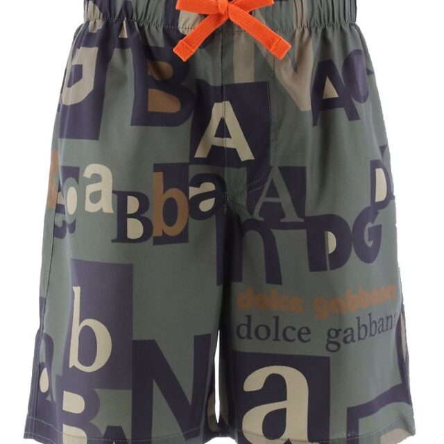 Dolce & Gabbana Badeshorts - Reborn To Live - Armygrøn m. Print