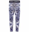Dolce & Gabbana Leggings - Blu Mediterraneo - Hvid m. Blå