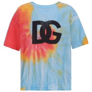 Dolce & Gabbana T-shirt - Eden - Blå/Orange m. Logo