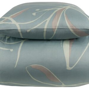 Ekstra blødt sengetøj 140x220 cm - 100% bomuldssatin - Blomstret grønt sengesæt - 300 TC sengelinned fra By Borg