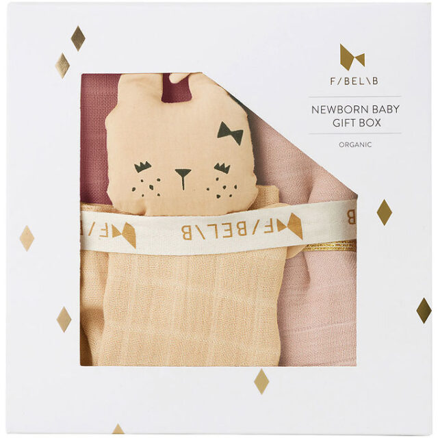 Fabelab Baby Gaveæske - Babysvøb/Stofble/Nusseklud - Dusty Rose