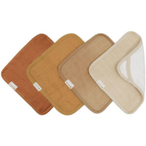 Fabelab Vaskeklude - 4-Pak - 22x22 cm - Caramel Mix