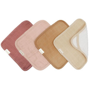 Fabelab Vaskeklude - 4-Pak - 22x22 cm - Dusty Rose Mix