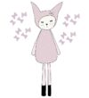 Fabelab Wallstickers - Dreamy Friend Bunny - Lys Lilla m. Kanin