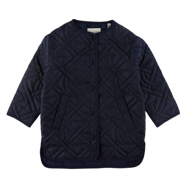 GANT Termofrakke - Monogram Quilted - Evening Blue