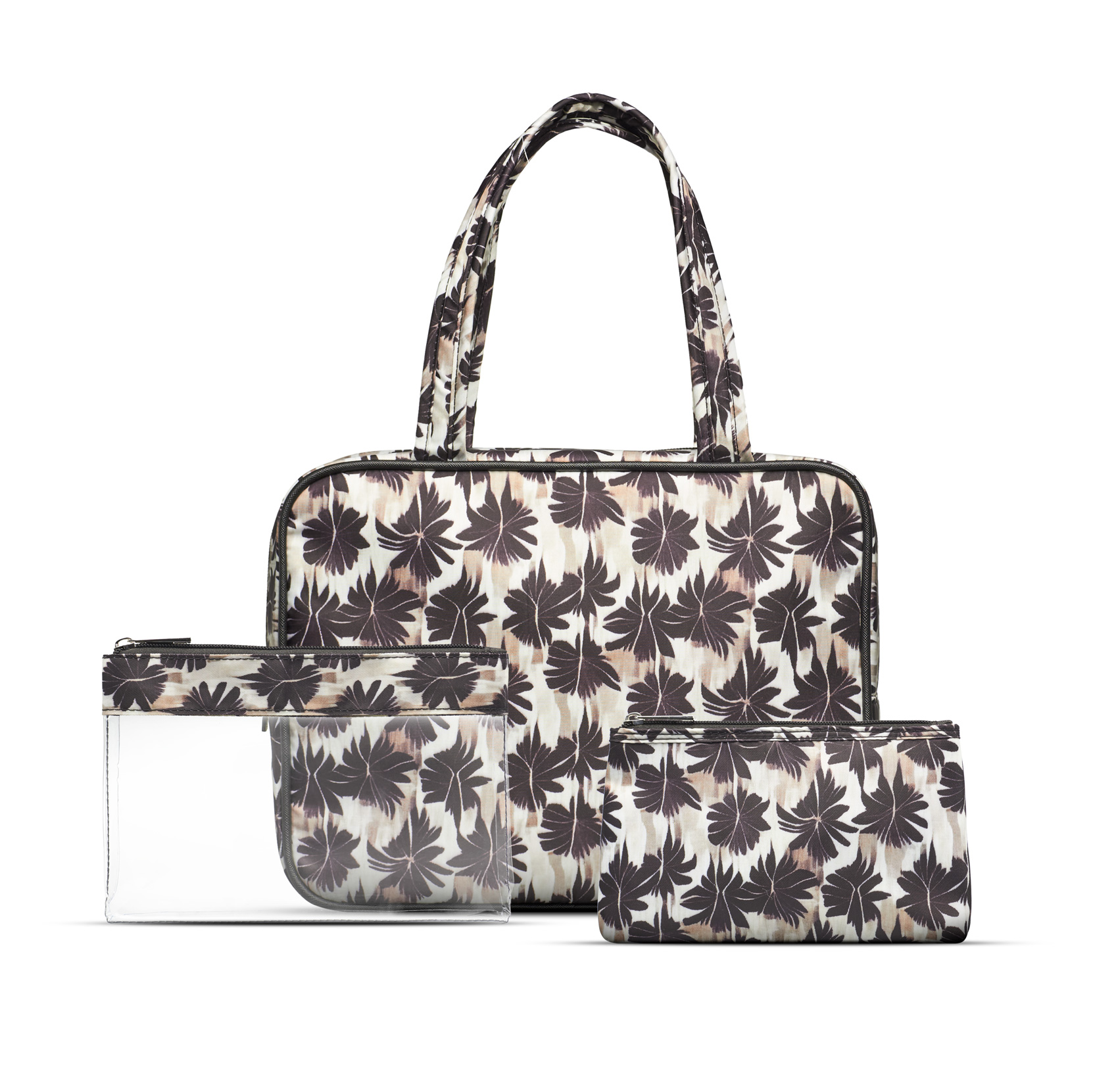 Gillian Jones - 3-piece cosmetic bag set Palm print - Toilettaske