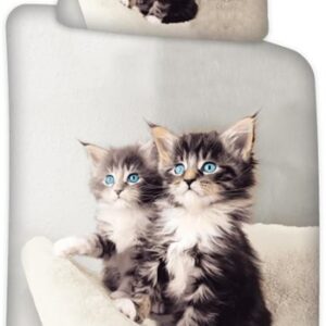 Junior sengetøj 100x140 cm - Kattekillinger - 100% bomulds sengesæt