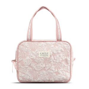 Karen - Toiletry bag with handle Pink brocade - Toilettaske