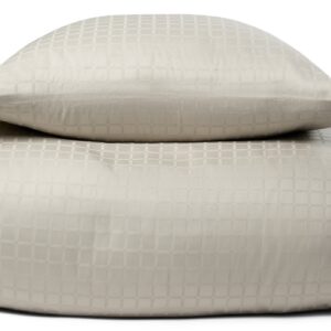Luksus dobbelt sengetøj - 200x220 cm - 100% Bomuldssatin sengelinned - Daisy sand - By Night jacquard vævet sengesæt