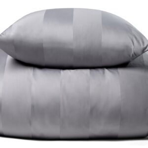 Luksus sengetøj - 200x220 cm - 100% bomuldssatin - Gråt eksklusivt dobbelt sengesæt fra By Borg