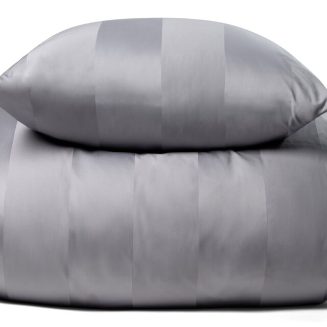 Luksus sengetøj - 200x220 cm - 100% bomuldssatin - Gråt eksklusivt dobbelt sengesæt fra By Borg