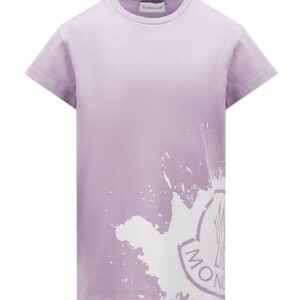 Moncler T-shirt - Lilla m. Hvid