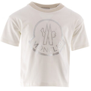 Moncler T-shirt - Off White/Sølv m. Logo
