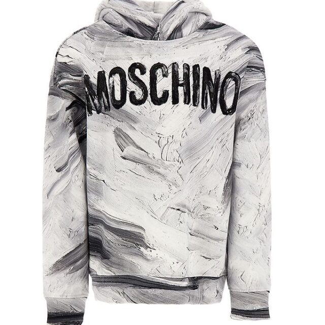 Moschino Hættetrøje - Optical White/Grå