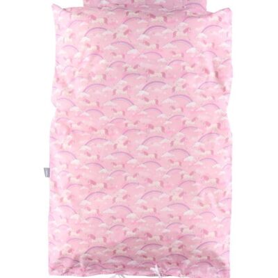 Nørgaard Madsens Sengetøj - Baby - Pink m. Enhjørninger/Regnbuer