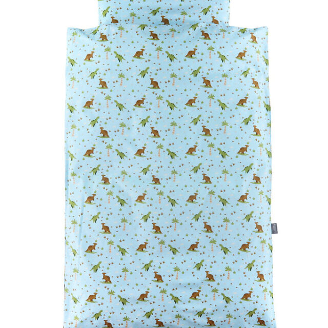Nørgaard Madsens Sengetøj - Baby - Turkis m. Dino