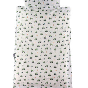 Nørgaard Madsens Sengetøj - Junior - Hvid m. Grønne Traktorer
