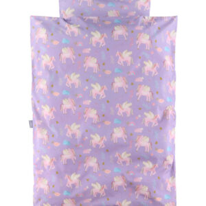 Nørgaard Madsens Sengetøj - Junior - Lilla m. Enhjørninger