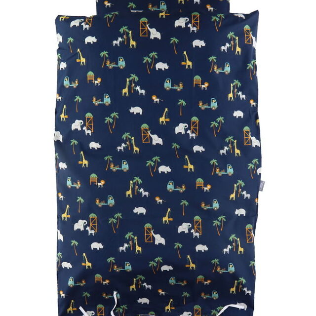 Nørgaard Madsens Sengetøj - Voksen - Navy m. Safaridyr