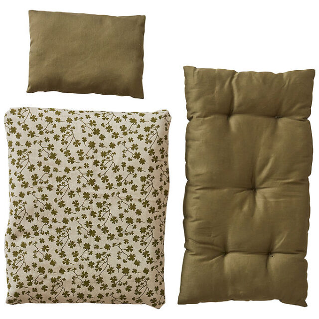 OYOY Dukkesengetøj m. Madras - Kløver - Olive
