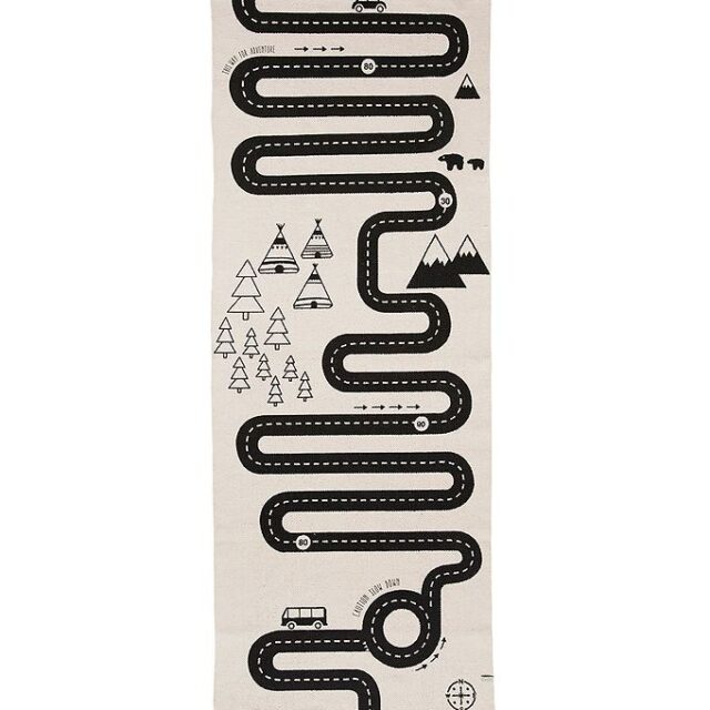 OYOY Gulvtæppe - 180x70 cm - Adventure - Råhvid