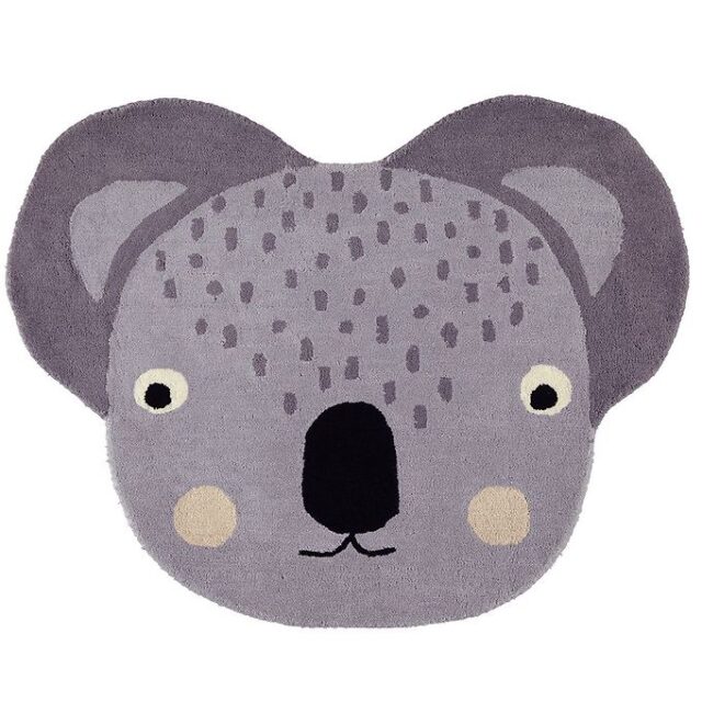 OYOY Gulvtæppe - 85x100 cm - Koala - Grå