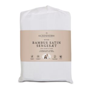 Olsen Home - Bambus satin sengetøj 140x200cm - Hvid