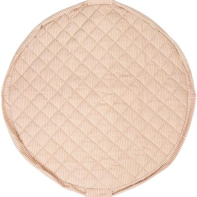 Play&Go Legetøjstæppe - Ø120 cm - Soft Organic - Stripes Brown