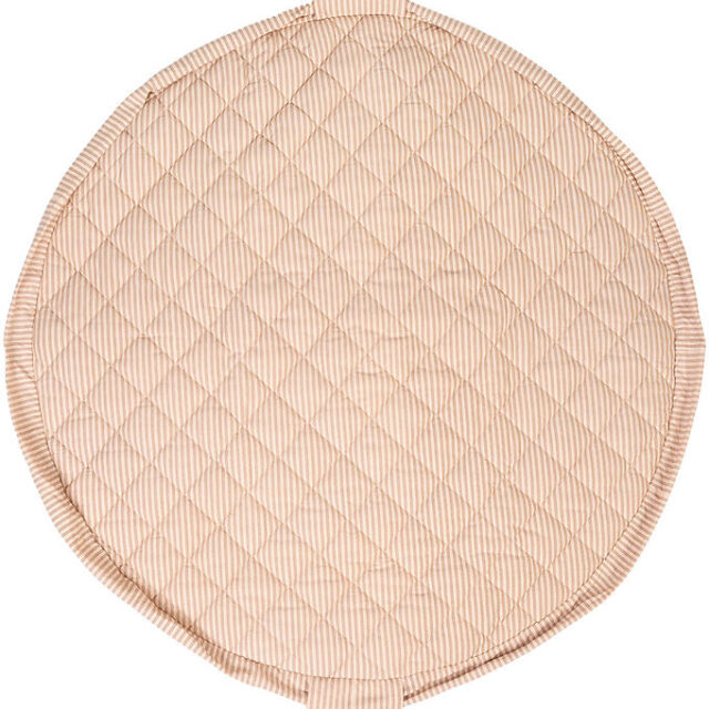 Play&Go Legetøjstæppe - Ø120 cm - Soft Organic - Stripes Brown