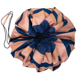 Play&Go Legetøjstæppe - Outdoor - Ø140 - Mokka Stripes