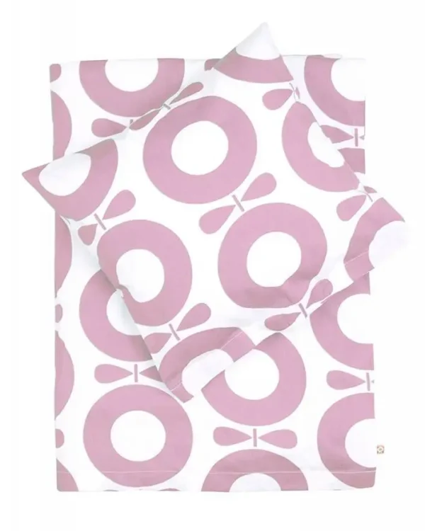 Rosa og hvidt sengetøj Baby 70x100