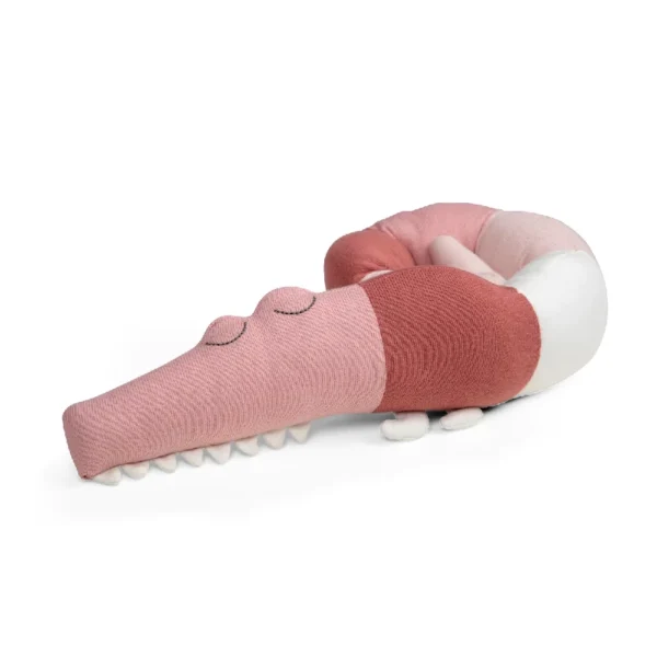 Sebra Strikket Mini-pude Sleepy Croc Blossom Pink