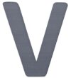 Sebra Træbogstaver - V - Grå