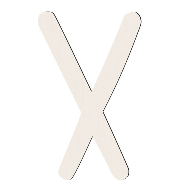 Sebra Træbogstaver - X - Birchbark Beige